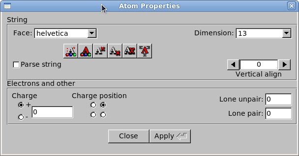 atom properties window