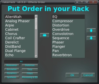 rakarrack Order Window